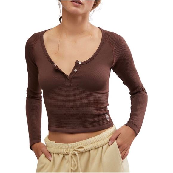 FP Movement by Free People Tops - NWT Free People FP Movement Bail Out Long Sleeve Tee Cocoa Brown XS / Small